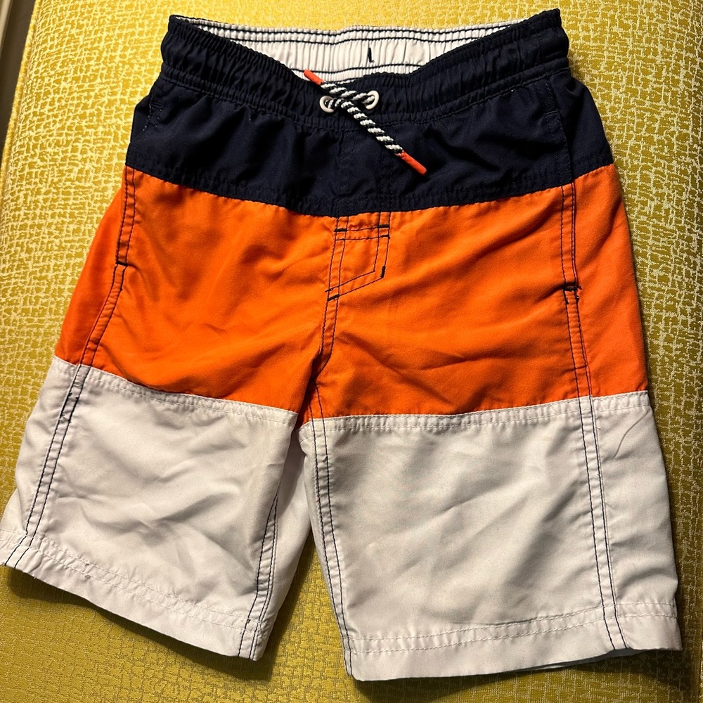 2/$10 Cat & Jack Kids Swim Trunks - Navy, Orange, White